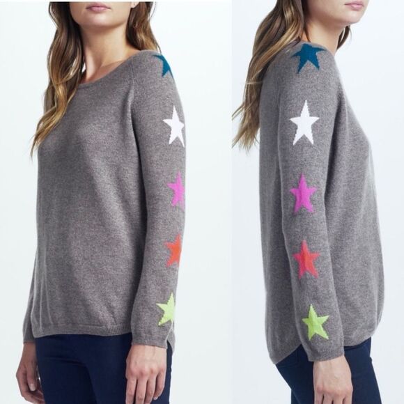 WYSE London Luca Grey Heather Star Cashmere Sweater XS - Picture 1 of 6